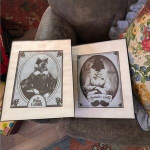 Vintage Cat Art Prints Set